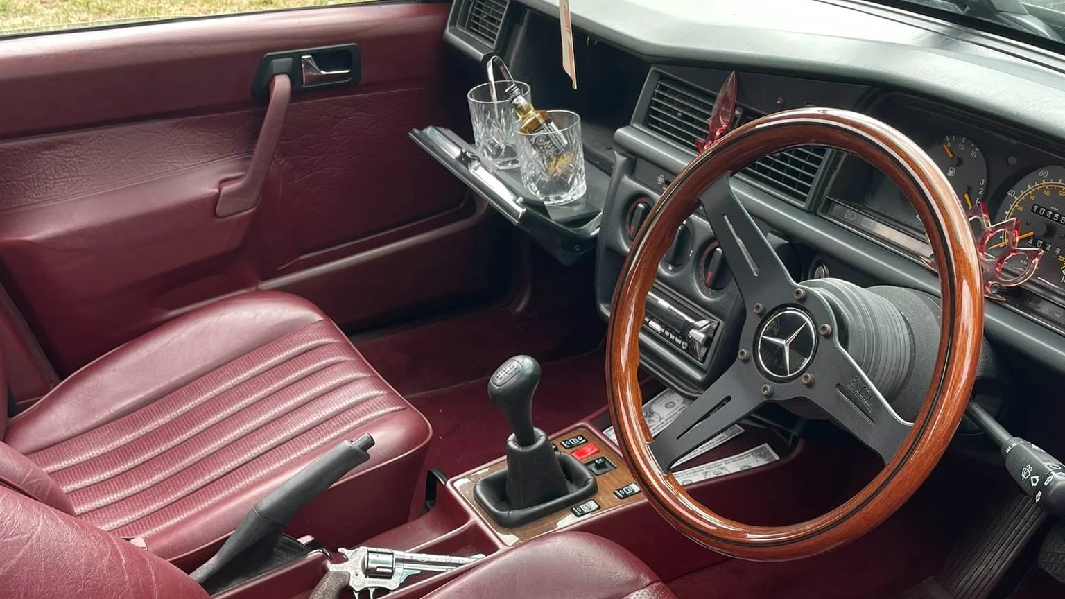 Interior view of a tuned Mercedes-Benz 190E